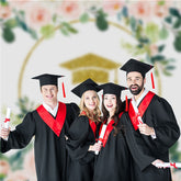 Aperturee - Gold Glitter Pink White Rose Grad Photography Backdrop